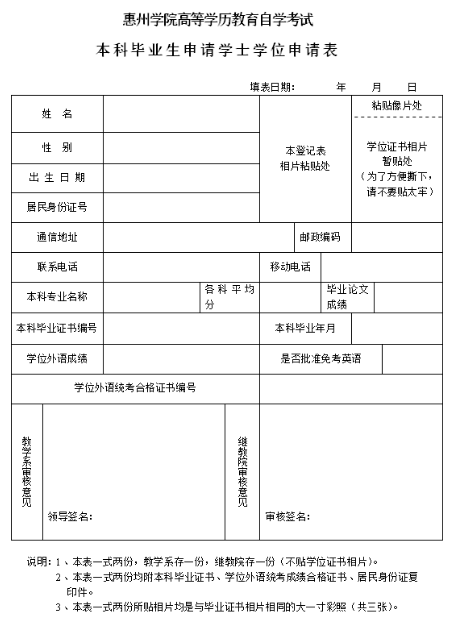 【惠州学院】2020年高等教育自学考试本科毕业生申请学士学位通知 【惠州学院】2020年高等教育自学考试本科毕业生申请学士学位通知