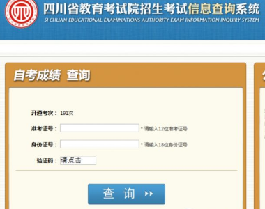 四川省高等教育自学考试2020年8月考试成绩于8月17日公布 四川省高等教育自学考试2020年8月考试成绩于8月17日公布