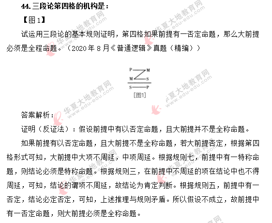 自考《普通逻辑》2020年8月考试真题及答案:44-46题(回忆版) 自考《普通逻辑》2020年8月考试真题及答案:44-46题(回忆版)