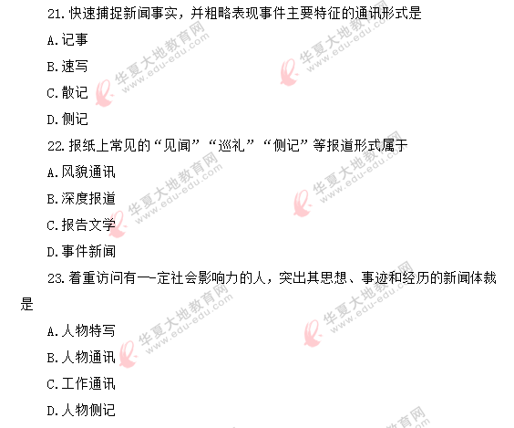 网友回忆!自考《新闻采访写作》2020年8月考试(单选)真题:11-24题 网友回忆!自考《新闻采访写作》2020年8月考试(单选)真题:11-24题