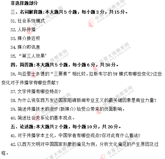 自考《传播学概论》2020年8月真题(名词解释、简答题、论述题) 自考《传播学概论》2020年8月真题(名词解释、简答题、论述题)