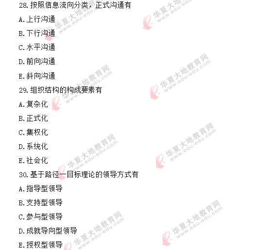 【网友回忆】2020年8月自考真题《组织行为学00152》:多选题 【网友回忆】2020年8月自考真题《组织行为学00152》:多选题