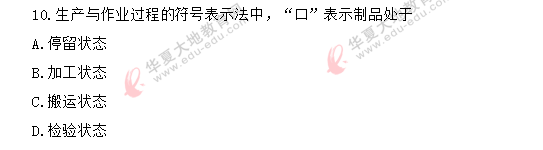 2020年8月《生产与作业管理00415》自考真题:单选题(1-10) 2020年8月《生产与作业管理00415》自考真题:单选题(1-10)