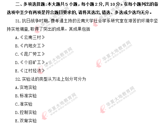 【网友回忆】2020年8月自考《社会学概论00034》真题:多项选择题 【网友回忆】2020年8月自考《社会学概论00034》真题:多项选择题