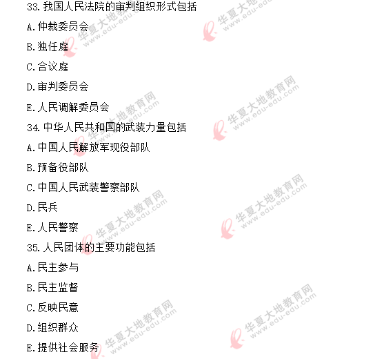 2020年8月自考《当代中国政治制度00315》真题:多选题(共5小题) 2020年8月自考《当代中国政治制度00315》真题:多选题(共5小题)