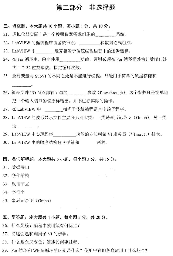 2022年4月自考10789智能仪器真题试卷 2022年4月自考10789智能仪器真题试卷