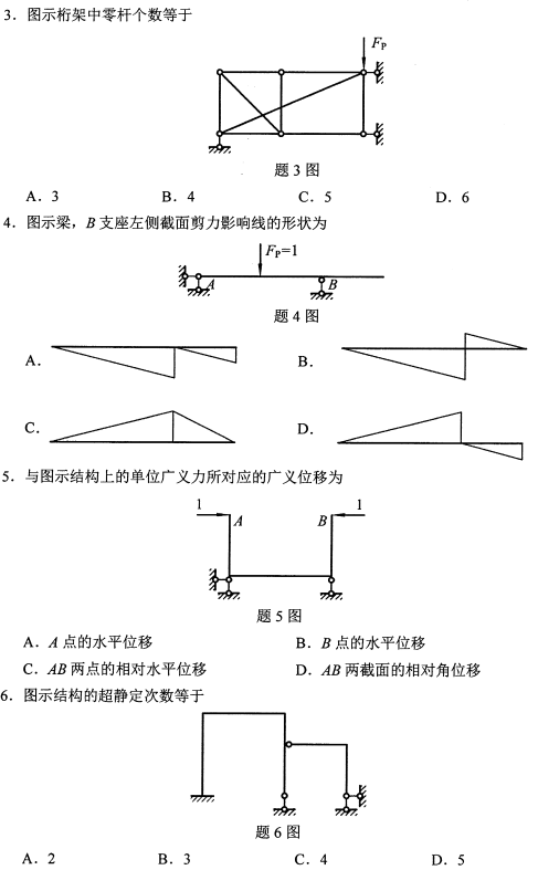 2021年10月自考02439结构力学(二)真题与答案 2021年10月自考02439结构力学(二)真题与答案