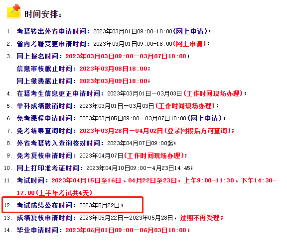 河南自考本科学历2023年4月考试成绩什么时候公布？