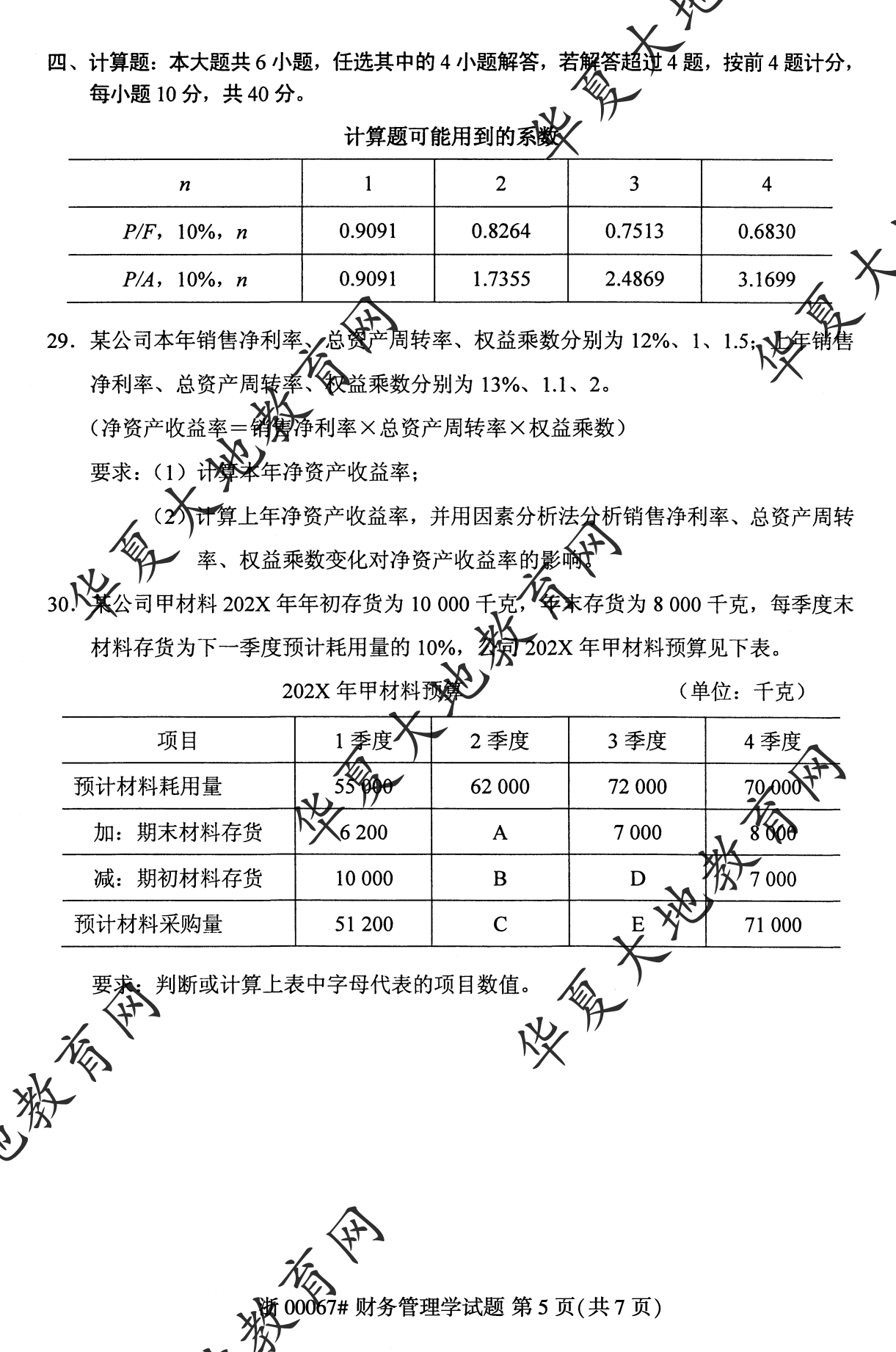 【真题演练】2023年4月自考《财务管理学》考试真题 【真题演练】2023年4月自考《财务管理学》考试真题