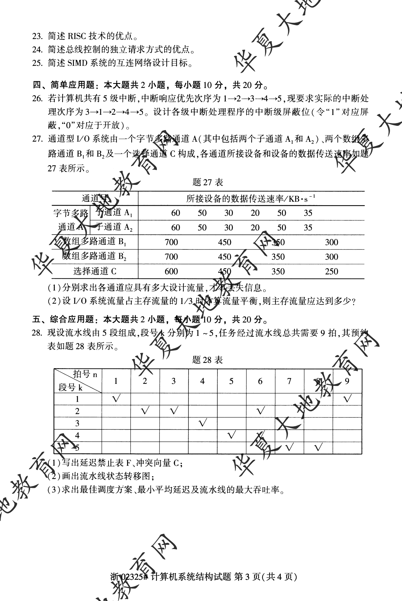 【真题演练】2023年4月自考《计算机系统结构》考试真题 【真题演练】2023年4月自考《计算机系统结构》考试真题
