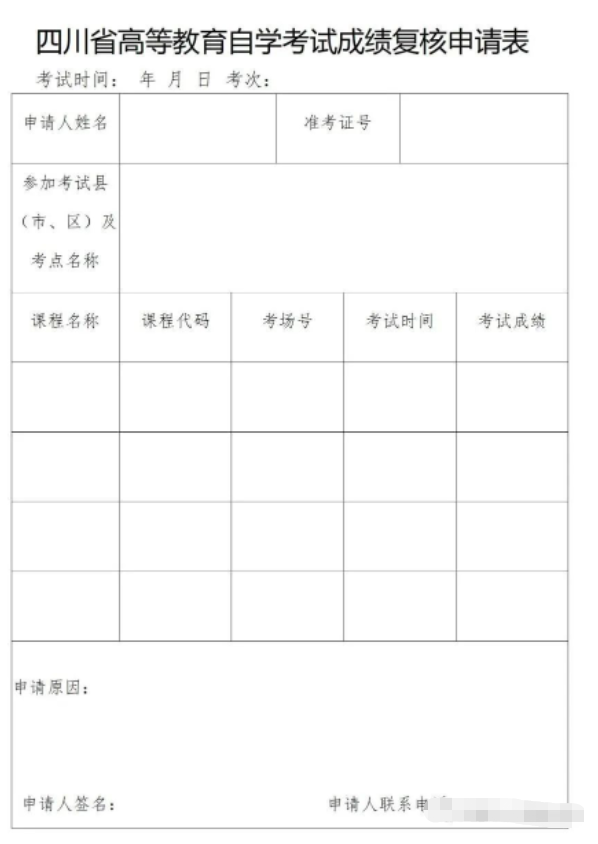 2023年4月四川省自考成绩查询复核徐提出书面申请！复核结果将在5月18日后公布